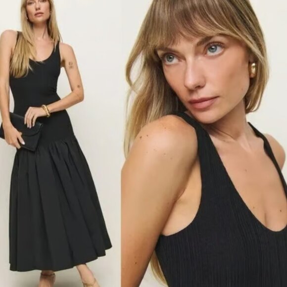 Reformation Kella Knit Dress Black Size L - mordernwear.com Reformation Kella Knit Dress Black Size L - mordernwear.com